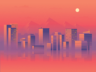 Phoenix skyline colorful gradient hot phoenix shot skyline sunset