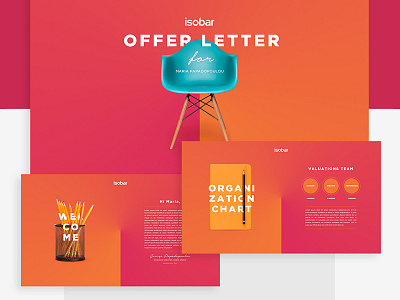 Offer Letter angle gradient letter magenta minimal offer orange ui ux web