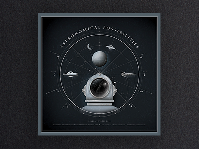 Astronomical Possiblities Poster astronaut astronomical design illustration steampunk