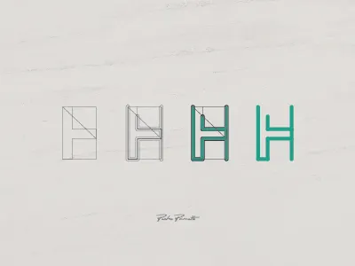 Platanus "H" brand grid letra logo logotype tipografia typography