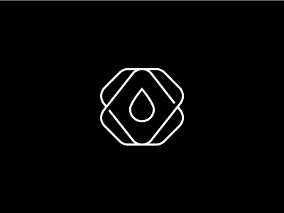 Drop Logo Design black diamond drop icon logo mark minimal rounded white