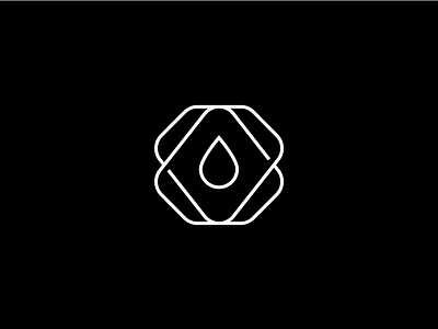 Drop Logo Design black diamond drop icon logo mark minimal rounded white