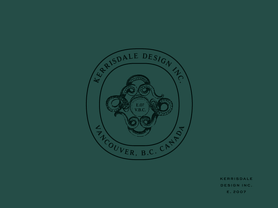 Kerrisdale branding identity seal snake sub mark wip