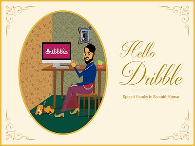 Dribble Debut Shot debutshot flatcolors illustration indianminiaturestyle