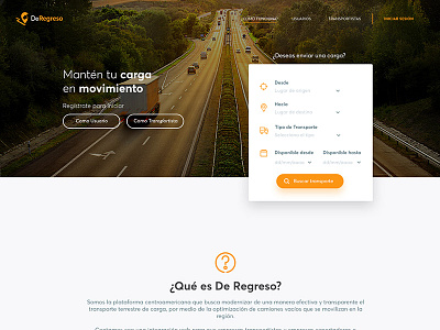 DeRegreso Landing design landing page ui ux web website