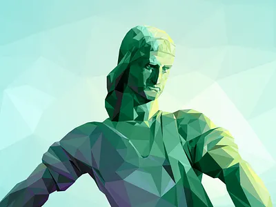 Polygonal statue illustration polygon vector