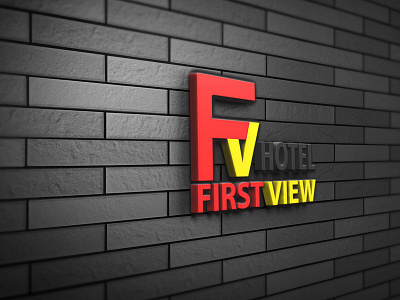 Letters Fv 3d 3d logo fv letter hotel illustrator photoshop