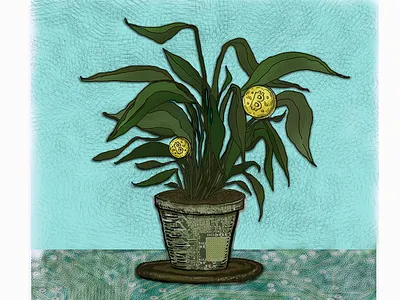 Bitcoin plant bitcoin illustration plant potplant