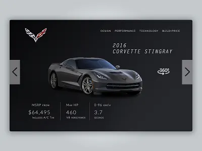 Daily UI Landing Page challenge corvette daily home page landing page sports car stingray ui ux web design webdesign website