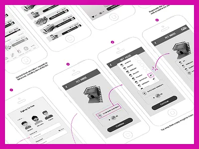 Wireframing Mobile App concepting interaction user flow ux wireframe