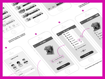 Wireframing Mobile App concepting interaction user flow ux wireframe