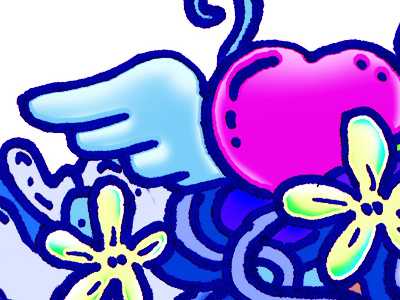 Wings art heart tattoo valentines