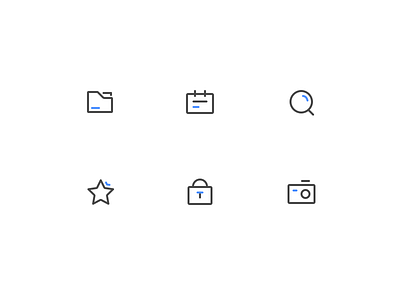 Icon basic calendar camera collect file icon line private search