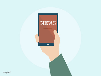 News app holding illustration news online smart phone technology