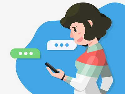 OMG! What did you just text me 2d artwork character illustration texting vector vector art