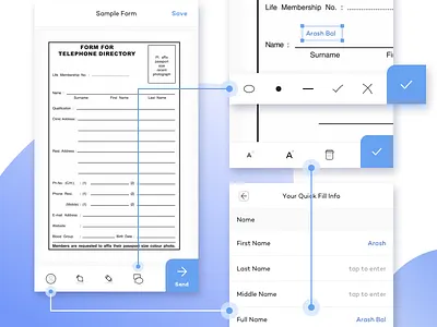 Edit the form document edit fax fill form highlight layout mail shapes signature text ui