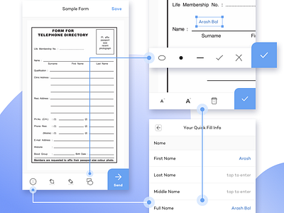 Edit the form document edit fax fill form highlight layout mail shapes signature text ui