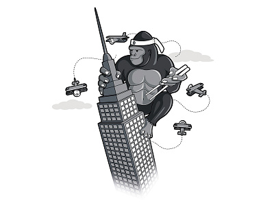 Karate Kong funny karate king kong vector