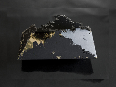 Parfattitude / invitation ballet couture dance fashion feather gold invitation lasercut mirror paper