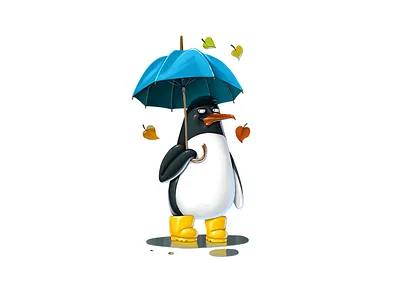 Penguin fall character character design concept art game design gamedev penguin ui winter
