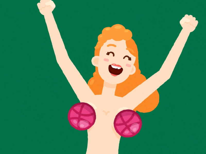 Dribbble Invite animtion character dribbble girl invite loop