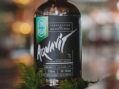 Aquavit Bottle Design - Long Road Distillers alcohol aquavit art direction design distilling graffiti gritty long road distillers packaging packaging design spirits type