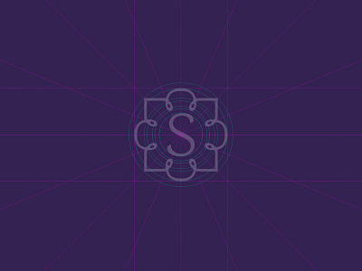 SC logo grid brand elegant flower grid identity letter logo mark monogram process s symbol