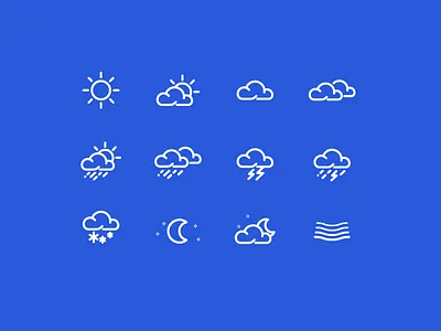Weather Icons app icon illustration line temperature ui vector weather