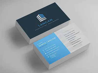 Langan Engineering - Logo / Business Card branding business card logo design