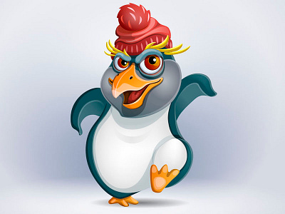 Penguin 2d character design illustration penguin vector