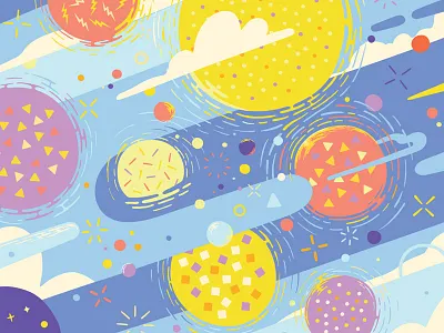 Particles 80s 90s art design flat fun illustration illustrator particles pattern sphere vector