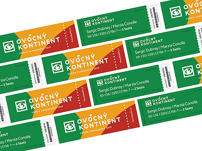 Ovocný Kontinent Tickets ai branding c4d colorful festival fruit green ps render ticket tickets