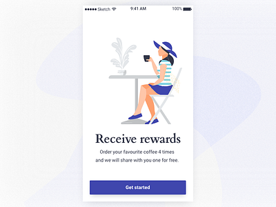 Coffee Onboarding App android app blue coffee human illustration ios onboarding sketch ui