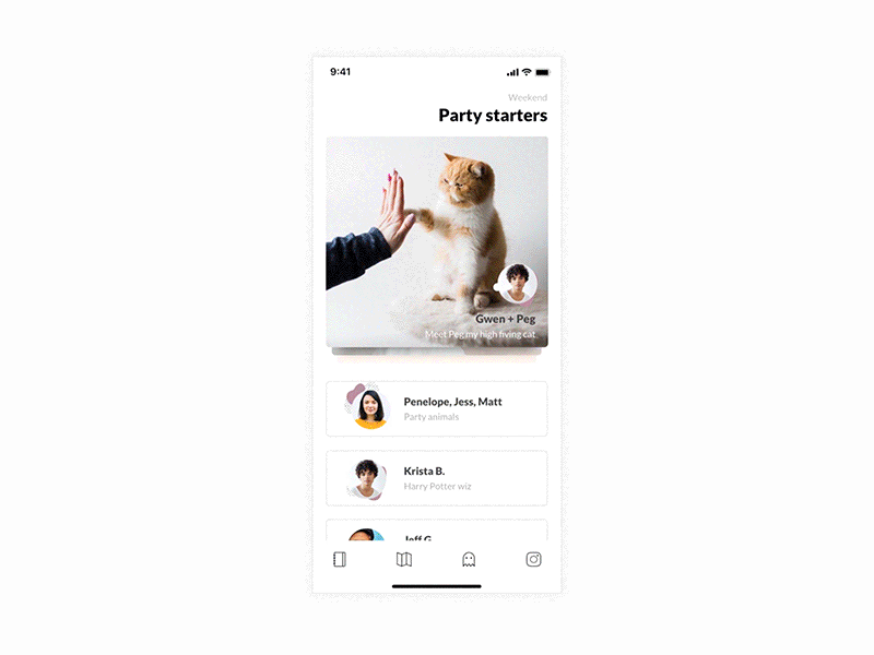 Party Starters 🙌 / Prototype 1 animation atomic.io cats party prototype