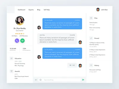 Counselling Chat Window chat gui interface minimal ui ux web