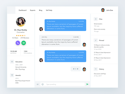 Counselling Chat Window chat gui interface minimal ui ux web