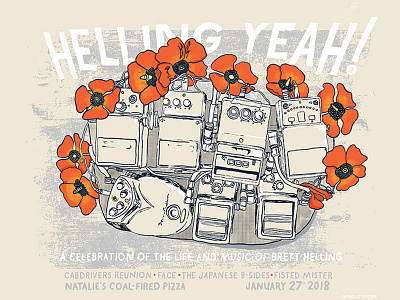 Helling Yeah! Poster hand lettering illustration nicholas nocera poster