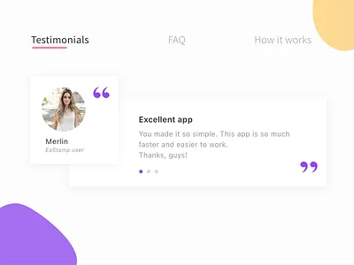 App user Testimonial app color faq quotes review talk testimonial ui user ux web