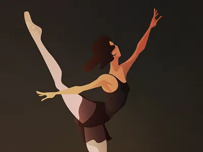 ballerina artist ballerina ballet character classic dance dancer light shadow style theatre vector