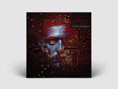 Condemned album cover artwork cd packaging contemporary double exposure machine modern pop cover portrait record label science fiction tech