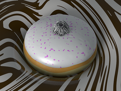 Chocolate Sea Sufganiya 3d c4d hannuka sufganiya