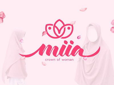 miia crown of women beautifull beauty boutique brand branding design identity logo logogram love miia muslimah