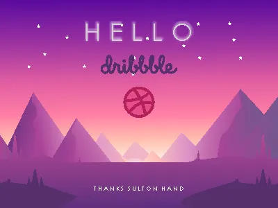 Hello Dribble, First Shot debut first shot flat flat mountain hello dribbble invite mountain