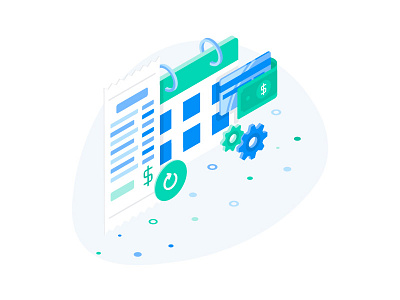 Flexible plan mangement Illustration bill calender dollar note flexible icon illustration isometric manage payment plan management recurring subscription