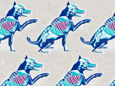 Dog | Illustration animal art bone bones colors design dog doggie doggy dogs handmade illustration illustration art illustrator leg photoshop repeat repetition scan skeleton