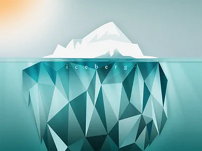 Iceberg blue cold ice iceberg illustration lowpoly sun water winter