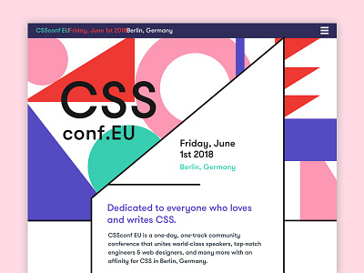 CSSconf EU 2018 startpage conference design graphic web