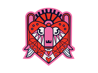 Bare Love bear heart illustration valentine