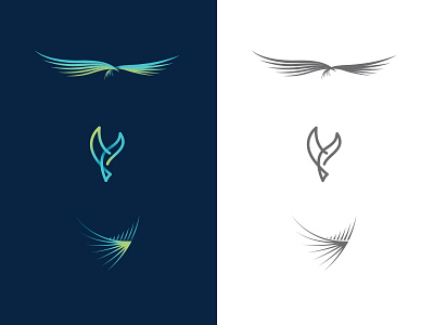 Bird Logo Mark Rejects abstract bird dove eagle feather fly logo wing