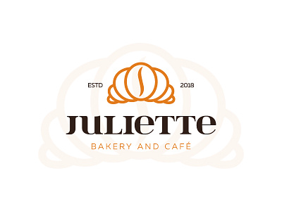 Juliette bakery cafe coffee coffeebean croissant logo mark pastry symbol